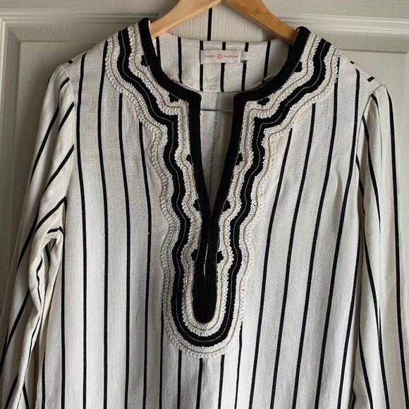 Tory Burch Filipa Slub Stripe Tunic - Picture 6 of 15